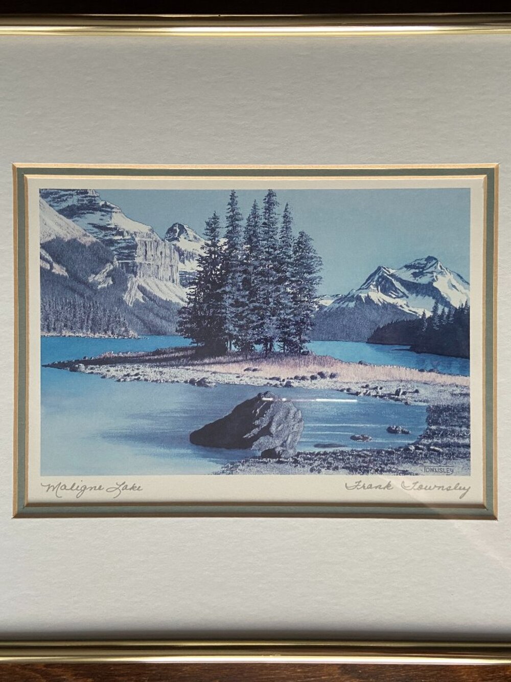 Frank Townsley MALIGNE LAKE Framed Print Canada Signed Stock No. 3007